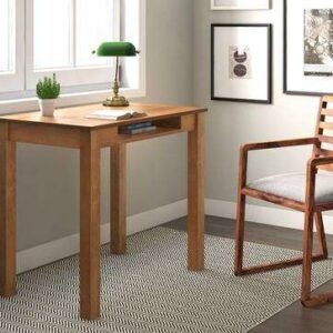 Engineered Wood Study Table In Walnut Finish with Sleek Top