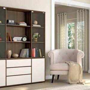 Bookshelf with Glass Door for Study Room Decor