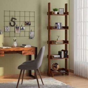 Bookshelf In Teak Finish | Wood Bookshelf for Living Room