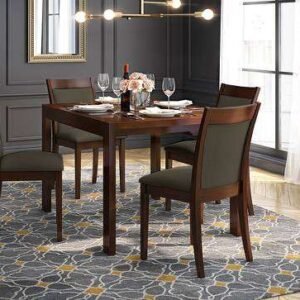 4 To 6 Extendable Dalla Solid Wood Dining Table With Set Of Chairs