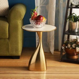 Curvy Look Sofa Side Table for Living Room Decor