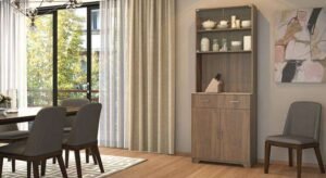 Four Door Tall Display Modular Kitchen Cabinet for Storage Solution