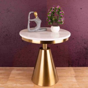 Metallic End Table in Rose Gold Frame