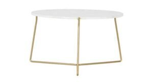 Round Metal Coffee Table in Golden Finish