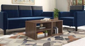 Engineered Wood Coffee Table for Drawing Room | 3 Shelves for Storage and Table Decor | Handcrafted Center Table for Living Room Decor
