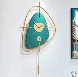 Ahmet Blue Metal Wall Clock