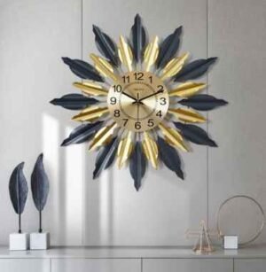 Black and Golden Designer Metal Wall Clock
