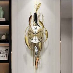 Stylish Black & Gold Metal Wall Clock