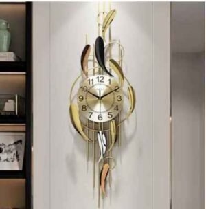 Stylish Black & Gold Metal Wall Clock
